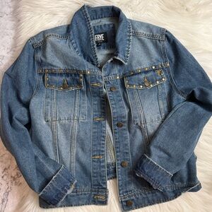 Frye Studded Western Denim Jean Jacket Size M
